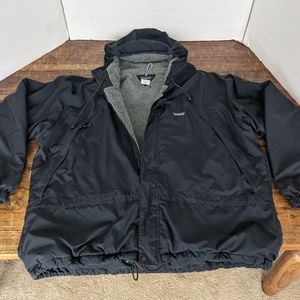 Patagonia Thin Shell Fleece Lined Jacket XL black with hood